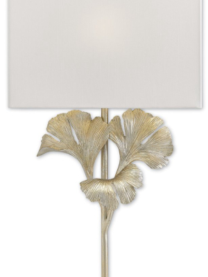 Gingko Wall Scone In Distressed Silver Leaf