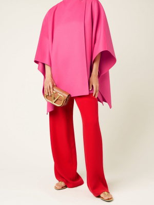 Drawstring Silk Cady Wide-leg Pants