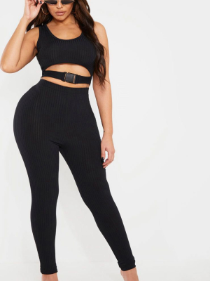 Shape Black Ribbed Legging