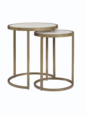 Eos Nesting Tables Brass - Dorel Living