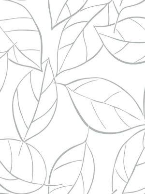 Tossed Leaves Peel-and-stick Wallpaper In Daydream Grey By Nextwall