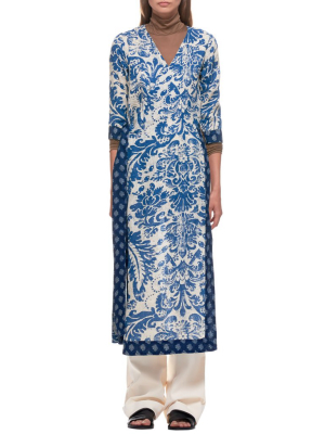 Indigo Dyed Wrap Dress (k2005op196-indigo)