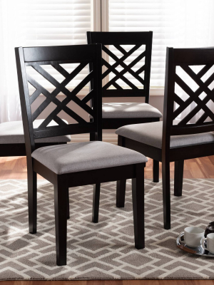 4pc Caron Finished Wood Dining Chairs - Baxton Studio