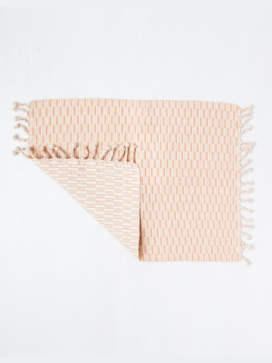 Set Of 2 Handwoven Grid And Dash Placemats