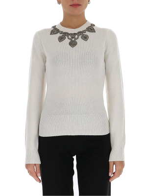 Alexander Mcqueen Embellished Neckline Jumper