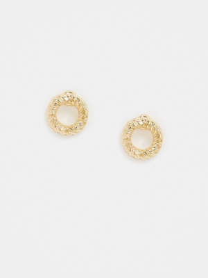 Pieces Mini Open Circle Stud Earrings In Gold