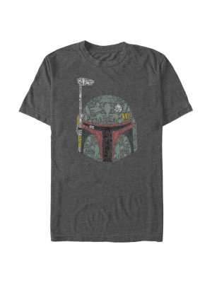 Men's Star Wars Boba Fett Silhouette Helmet Fill T-shirt