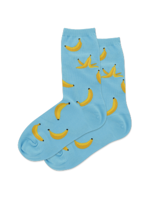 Women's Banana Peels Crew Socks