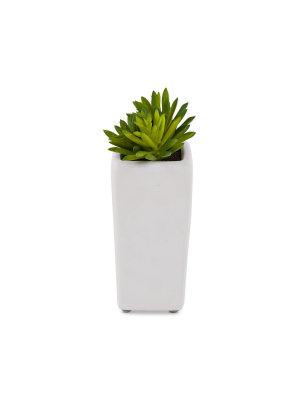 Tall Potted Green Faux Succulent