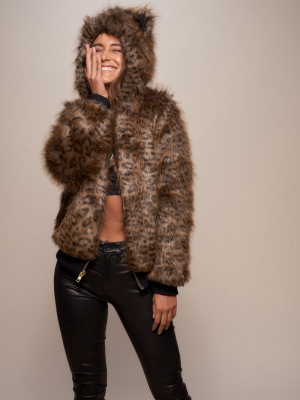 Savannah Cat Classic Faux Fur Bomber Jacket | Women's