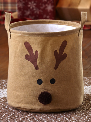 Lakeside Fabric Holiday Character Storage Bin With Carrying Handles