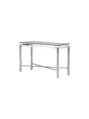 Nova Sofa Table Chrome And Glass - Steve Silver
