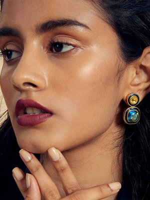 Glitter-on-the-go Duo Stone Libra Earrings