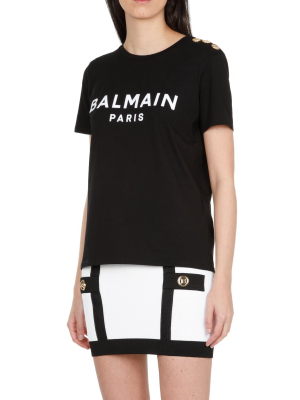 Balmain Flocked Logo T-shirt