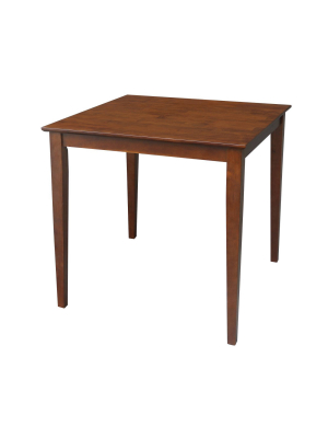 36" Square Solid Wood Top Table With Shaker Legs - International Concepts