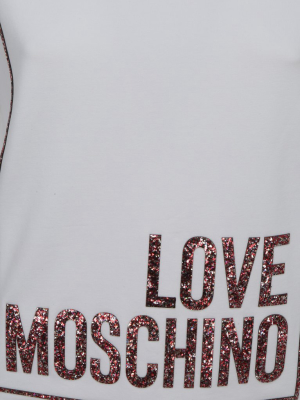 Love Moschino Glitter Logo Crew-neck Sweatshirt