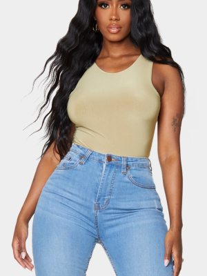 Shape Sage Khaki Sleeveless Slinky Bodysuit