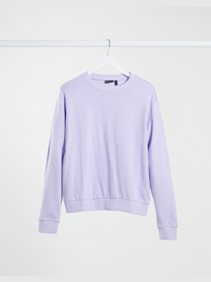 Asos Design Ultimate Organic Cotton Sweatshirt In Lilac