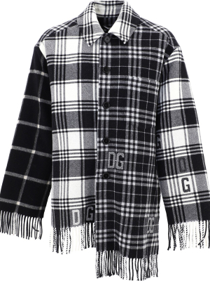 Dolce & Gabbana Fringe-detailed Checked Jacket