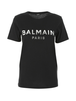 Balmain Logo Print Crewneck T-shirt