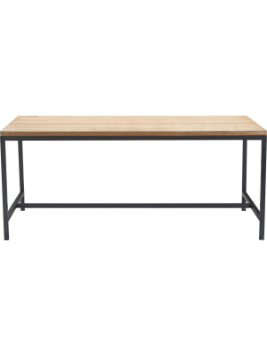 Dobson Natural Wood And Black Metal Dining Table Natural - Finch