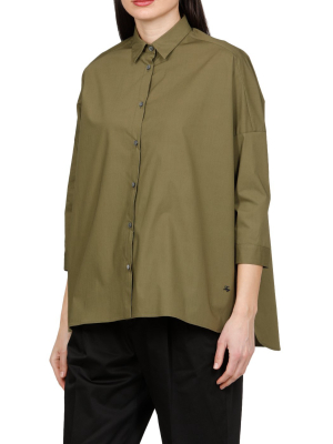 Fay Cropped Sleeve Buttoned Shirt