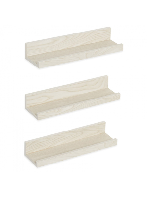 Americanflat Floating Shelves Made Of Composite Wood - Wall Mounted In Various Dimensions - Set Of 3