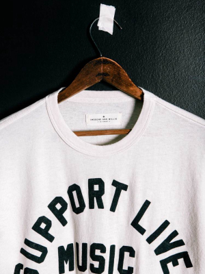 The "support Live Music" Tee In Vintage White