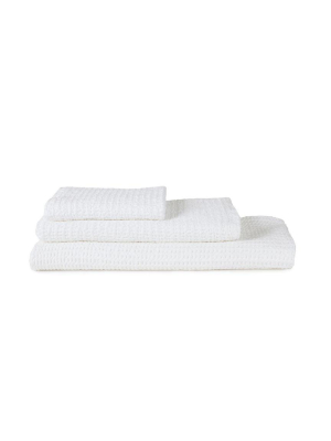 Simple Waffle Towels - White