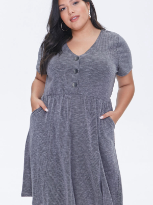 Plus Size Ribbed Mini Dress