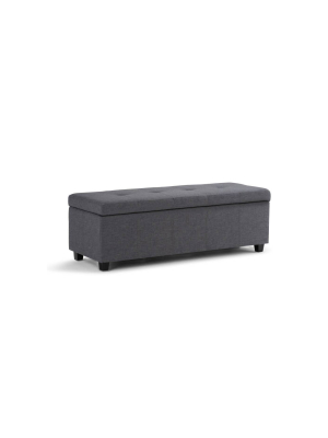 48" Cambridge Storage Ottoman Linen Look Fabric - Wyndenhall