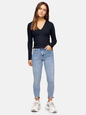 Petite Bleach Jagged Hem Jamie Skinny Jeans