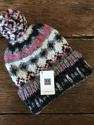 Handknit Hat | Fair Isle Pink