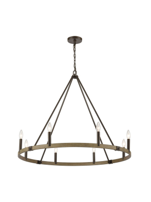 Transitions 8-light Chandelier In Oil Rubbed Bronze And Aspen Finish