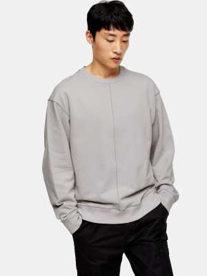 Gray Contrast Stitch Sweatshirt