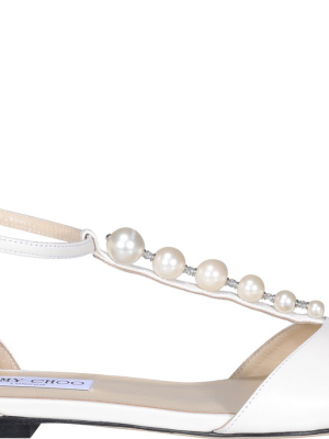 Jimmy Choo Bella Pearl Embellished Strapped Sandals