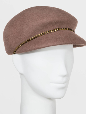 Women's Chain Detail Captain Hat - A New Day™ Brown One Size