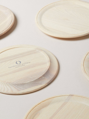 Crafted Wooden Plate - White