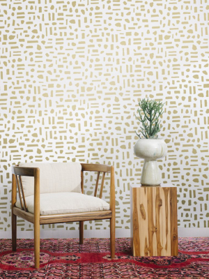 The Pearl Wallpaper In Gold On Cream By Thatcher Studio