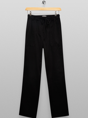 Tall Black Slouch Trousers