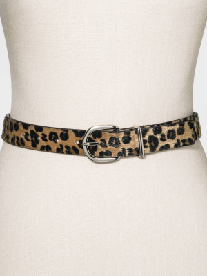 Women's Leopard Calf Hair Belt - Wild Fable™ Leopard