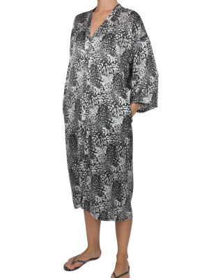 Long Sleeve Printed Midi Dress