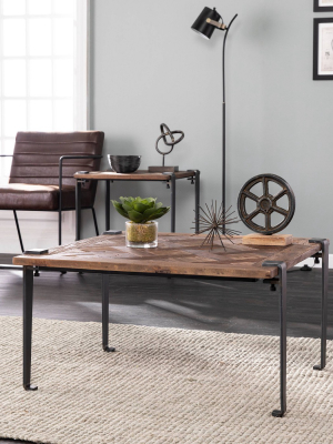 Talvia Square Reclaimed Wood Coffee Table Brown - Aiden Lane