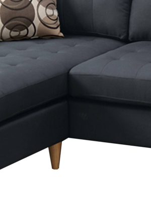 2pc Polyfiber Sectional With Pillows - Benzara