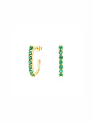 Sparkler Pin Earrings - Emerald