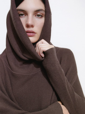 Asymmetric Knit Cape