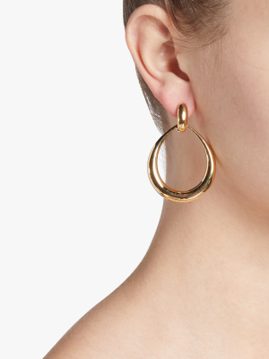 Gold Contoured Door Knocker Earrings