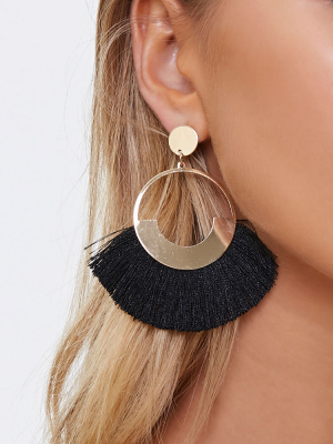 Fan Hoop Drop Earrings