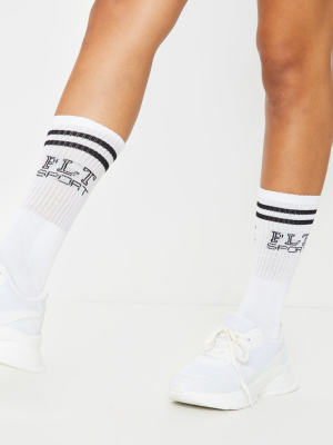 Prettylittlething White Sport Socks