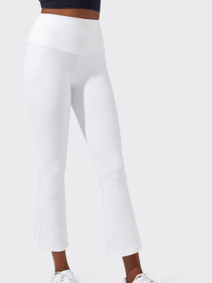 Raquel High Waist Crop Flare - Off White